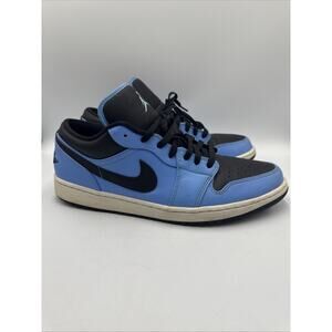 Nike Air Jordan 1 Low 'University Blue Black' 553558-403 Men's Shoes Size 13
